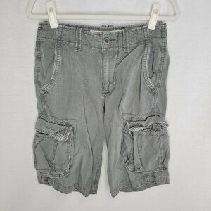American Eagle Men's Size 28 Cargo Shorts Longer Length Gray 12" Inseam